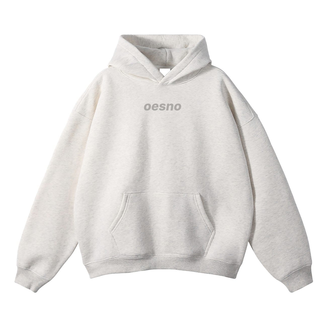 Oesno Gray White Hoodie Front